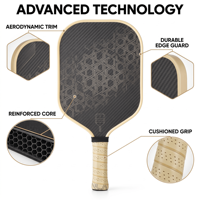 Raquette de pickleball professionnelle personnalisée en fibre de carbone thermoformée SC 2027, zone de frappe plus large pour un jeu puissant et l'entraînement sur le terrain