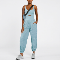 Combinaison de sport une pièce pour femme avec logo personnalisé, effet ventre plat, moulante, sexy, pour le yoga, 100% polyester, col en V croisé