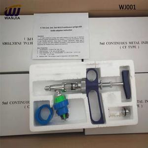 WANJIA <span class=keywords><strong>Seringue</strong></span> de vaccin en continu de 5ml pour moutons, chèvres, porcs, vaches, animaux, cliniques et usage vétérinaire - Product Image 3
