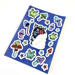 Gedruckt mehrere Designs auf A4 A5 Blatt Selbst klebende wasserdichte benutzer definierte Kiss Cut Sticker Sheet