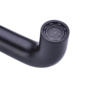 حنفية حمام نحاسية سوداء غير لامعة-<span class=keywords><strong>3</strong></span> فتحات مثبتة على الحائط بمقبض مزدوج مستشعر سيراميك حديث بدون لمس - Product Image 4