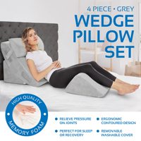 Oreiller de lit orthopédique pour dormir Ensemble d'oreiller post-chirurgie réglable pour le soulagement de la douleur au dos et aux jambes Mousse à mémoire de forme