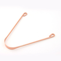 Grattoir clair de langue de couleur or rose de cuivre pur sûr de qualité chirurgicale pour l'hygiène buccale de soins bucco-dentaires