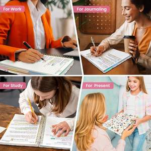 大きなスパイラル綴じノート、仕切りとタブが取り外し可能な仕事用ノート、8.5インチx11インチ、可愛いハードカバー、5科目用ノートジャーナル - Product Image 5