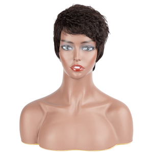 Joedir-Perruque Brésilienne <span class=keywords><strong>Courte</strong></span> Ondulée <span class=keywords><strong>Cheveux</strong></span> Naturels <span class=keywords><strong>pour</strong></span> Femme Noire - Product Image 2