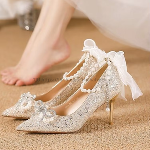 Chaussures à talons aiguilles en strass pour femmes, à bout pointu, à enfiler, pour demoiselles d'honneur et soirées estivales – Vente chaude, livraison rapide, vente en gros directe usine - Product Image 1
