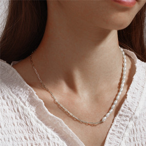 CANNER Nouveau Collier Ras du Cou Simple en Argent Sterling S925, Style Ins, avec Perles et Chaîne Trombone, Cadeau pour Femme - Product Image 6