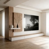 Meuble TV moderne en bois, meuble TV en bois massif de luxe pour la maison, table TV avec rangement, meuble sur mesure