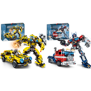 769 + Mô hình đồ chơi biến hình bằng nhựa mô hình gạch khối xây dựng biến hình robot xe tải xe kỹ thuật cho trẻ em - Product Image 3