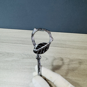 도매 실버 골드 2/3 계층 잎 모양 디저트 컵케익 과일 스탠드 하드웨어 키트 케이크 스낵 플레이트 핸들 - Product Image 3