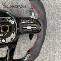Volant personnalisé en fibre de carbone forgée avec des paillettes rouges pour Mercedes Benz AMG, amélioration de voiture personnalisée, pièces de rechange automobiles