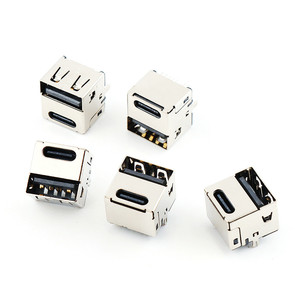 Connecteur de charge rapide USB 3.0 Type-C + USB 2-en-1 femelle avec coque en cuivre pour batterie externe – En stock - Product Image 3