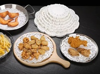 100 pièces de napperons ronds en papier blanc, napperons en dentelle, dessous-de-plat absorbants, dessous-de-plat pour gâteaux, décoration de table