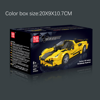 Mould King 27141 Supercar italienne à carrosserie large en fibre de carbone V8, Blocs de construction de voiture de course 8 Grid, Kits de briques de montage DIY pour garçon