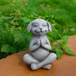 Estatua de Resina de <span class=keywords><strong>Buda</strong></span> para Meditación en Jardín o Patio, Figura Zen para Práctica de Yoga, Pirámide Religiosa, Perro Orando, Nuevo Lanzamiento - Product Image 4