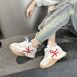 Nouvelles baskets respirantes pour femmes style coréen printemps 2026, chaussures décontractées à semelle épaisse et rehaussante, style Dad Shoes tendance - Product Image 2