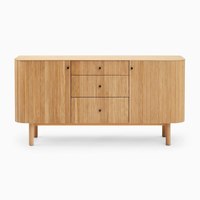 Buffet design moderne de luxe en bois cannelé pour chambres parentales, hôtels de luxe et villas, pièce de salle à manger