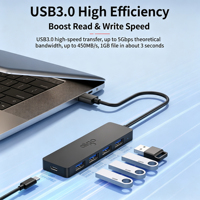 Hub multiport universel USB 3.0, concentrateur USB-C avec alimentation pour clé USB, souris, clavier, configuration d'imprimante