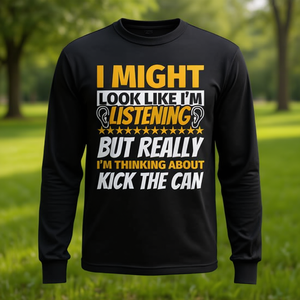 Camiseta de manga larga con estampado de Kick The Can Look Like I'm Listening - Product Image 3