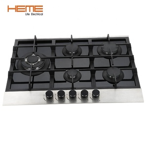 Electrodoméstico de Cocina, Vidrio Templado, 5 Quemadores, Estufa de Gas Integrada con Soporte para Sartenes de Hierro Fundido - Product Image 2