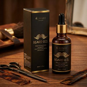 Huile de Croissance de Barbe Noire Naturelle OEM Personnalisée pour Hommes, Huile Essentielle pour Barbes et Moustaches, Soin Conditionneur <span class=keywords><strong>Beauté</strong></span> pour Hommes - Product Image 1