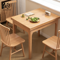 Table à manger pliante en bois, nouveau design, meubles pour la maison, fabrication en usine, prix avantageux, logo personnalisé, petit MOQ, prête à être expédiée.