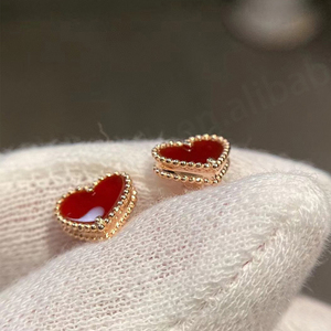 ต่างหูรูปหัวใจและหยดน้ำสีทอง18K ดีไซน์เนอร์สำหรับงานหมั้นและงานเลี้ยง - Product Image 6