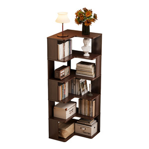 Modern Solid Wood Corner Bookcase Floor Standing Storage <b>Shelf</b> Organizer for Living Room Bedroom Home <b>Office</b> - Product Image 5