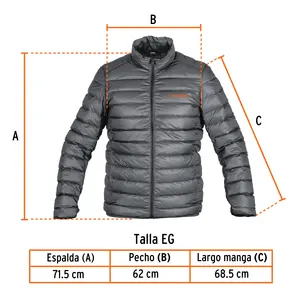 Chaqueta Ligera de Plumón para Hombre BOX 1, Gris, EG, TRUPER - Product Image 3