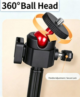 Trépied perche à selfie extensible 5 positions 15,5-30,5 cm, mini support de bureau 360° °   Rotule pour Insta360 X5/X4/Go3/3S DJI Pocket 3 Vlog
