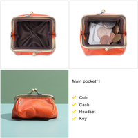 Mini sac pochette porte-monnaie en cuir personnalisé pour femmes en cuir véritable avec fermeture à glissière et moraillon en métal porte-monnaie à usage quotidien