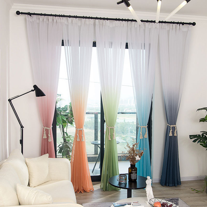 Tenda A Pannello Sfumato A Strisce – Tessuto Dacron, Oscurante, 100x250 Cm, Per Soggiorno E Camera Da Letto (Opzione #2 Rosa)