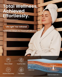 <span class=keywords><strong>Sauna</strong></span> Secca in Legno di Hemlock Canadese Personalizzata Moderna Nera con Riscaldamento Rapido e Uniforme Basse Emissioni EMF per 1 Persona con 5 Riscaldatori al Carbonio - Product Image 2