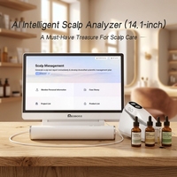 Appareil professionnel d'analyse du cuir chevelu avec écran 14,1 pouces, microscope capillaire IA et 3 sondes (UV, lumière polarisée, lumière blanche) pour salon et spa