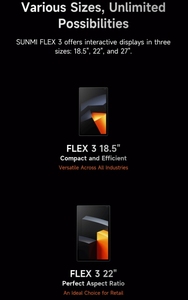 SUNMI Flex 3, Nueva Pantalla Interactiva Flexible, Caja Registradora POS, Quiosco, Supermercado, <span class=keywords><strong>Fiscal</strong></span>, Autopago - Product Image 2