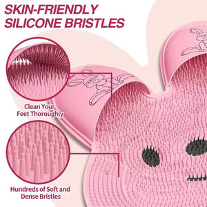 Rabbit Bathroom <b>Shower</b> Anti Slip Mat <b>Foot</b> <b>Scrubber</b> Back <b>Scrubber</b> Circular Massage Mat Silicone <b>Foot</b> Mat Bathroom Accessories - Product Image 5