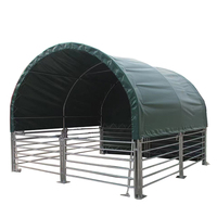 6m x 6m abri bétail tente Structure en acier PVC toit tente Animal hangar moutons abri ombre dôme abri de stockage