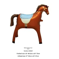 Ballons en aluminium 3D en forme de cheval de dessin animé blanc et marron Ballon noble pour décorations de fête d'anniversaire