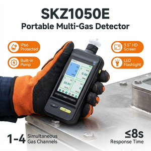 เครื่องวิเคราะห์ความบริสุทธิ์ของก๊าซแบบพกพา O2 0-30% โวลต์เครื่องตรวจจับก๊าซความเข้มข้นของการเตือนภัยชาร์จ USB 3800mA แบตเตอรี่ SKZ1050E-O2 - Product Image 1