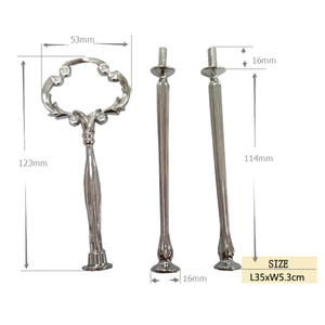 Diseño de círculo plateado, soporte de pastel de 3 niveles, accesorios, varillas, asas - Product Image 2