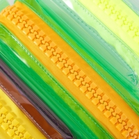 Pochette à crayons créative en PVC coloré - Boîte à crayons transparente grande capacité - Trousse de maquillage à fermeture éclair grande taille - Pochette de rangement créative pour stylos
