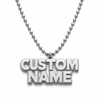 Collier personnalisé en acier inoxydable avec pendentif logo de marque pour hommes et femmes, vente en gros OEM ODM, bijoux personnalisés
