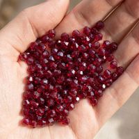 YAXI Siam Rouge 4mm Strass à coudre facettés, légers, écologiques, durables, perles diamantées à 2 pointes, Modèle 208 pour la danse