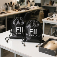 Perruques en soie de luxe personnalisées sacs à poussière d'emballage sac cadeau de qualité avec cordon pour bijoux cosmétiques lingerie sacs à main pochette en satin pour cheveux