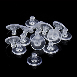 Composants de bijoux à bricoler soi-même Bullet Transparent Frisbee Disque Plastique Bouchons d'oreille en caoutchouc souple avec boucles d'oreilles élégantes Accessoires - Product Image 2