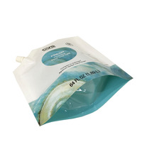 Sacs d'emballage souples personnalisés de 500 ml avec bec verseur pour recharge de savon liquide pour les mains, impression intérieure avant