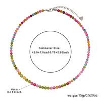 Collier ras de cou minimaliste en pierre précieuse ronde de 4 mm, collier en pierres naturelles fait à la main, collier à perles, cadeau d'amitié tendance