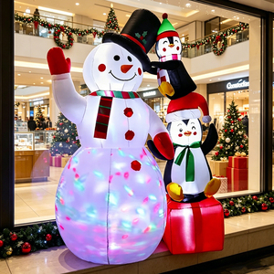 Unigz Muñecos Inflables de Nieve Personalizados con Luces LED para Exteriores, Decoración Navideña - Product Image 1