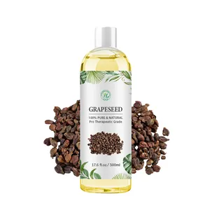 HL- Cold Pressed Grapeseed Oil Refined Factory,500ML therapy oil, Bulk Natural Organic Grape seed carrier oil for Body Massage