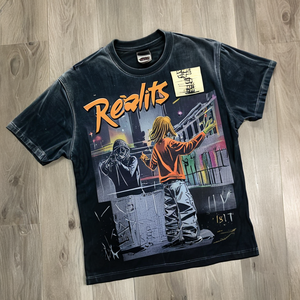 เสื้อยืดคอตตอนทรงสปอร์ต สตรีทแวร์ โอเวอร์ไซส์ ไหล่ตก แขนสั้น พิมพ์ลายวินเทจ สำหรับผู้ชาย (แบบดรอปชิป) - Product Image 1